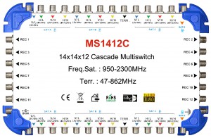 14x12 satélite multiswitch, Cascade multiswitch