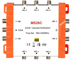 2x6 satélite multiswitch, Cascade multiswitch
