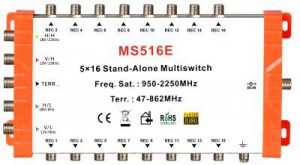 5x16 satélite multi-switch, stand-alone multiswitch