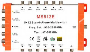 5x12 satélite multi-switch, stand-alone multiswitch